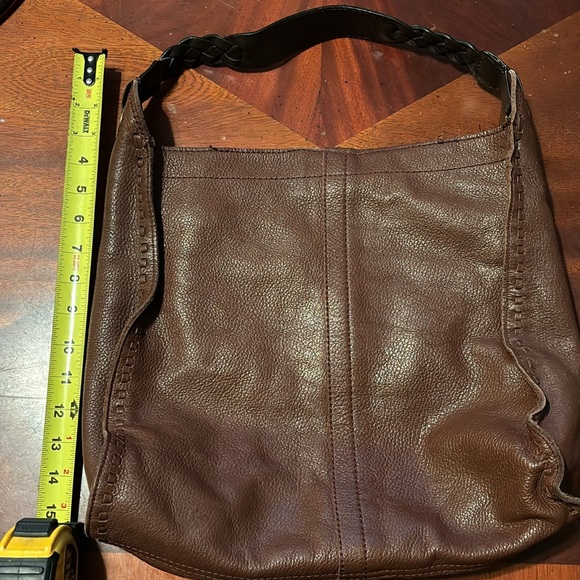 Lucky Brand Pebbled Leather Hobo bag with Braided Strap - Picture 5 of 7